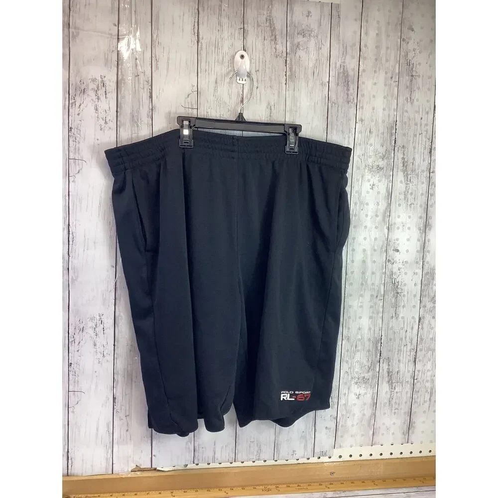 POLO SPORT RALPH LAUREN 67 ATHLETICS BLACK EMBROIDERED SHORTS SIZE XXL - Picture 2 of 5